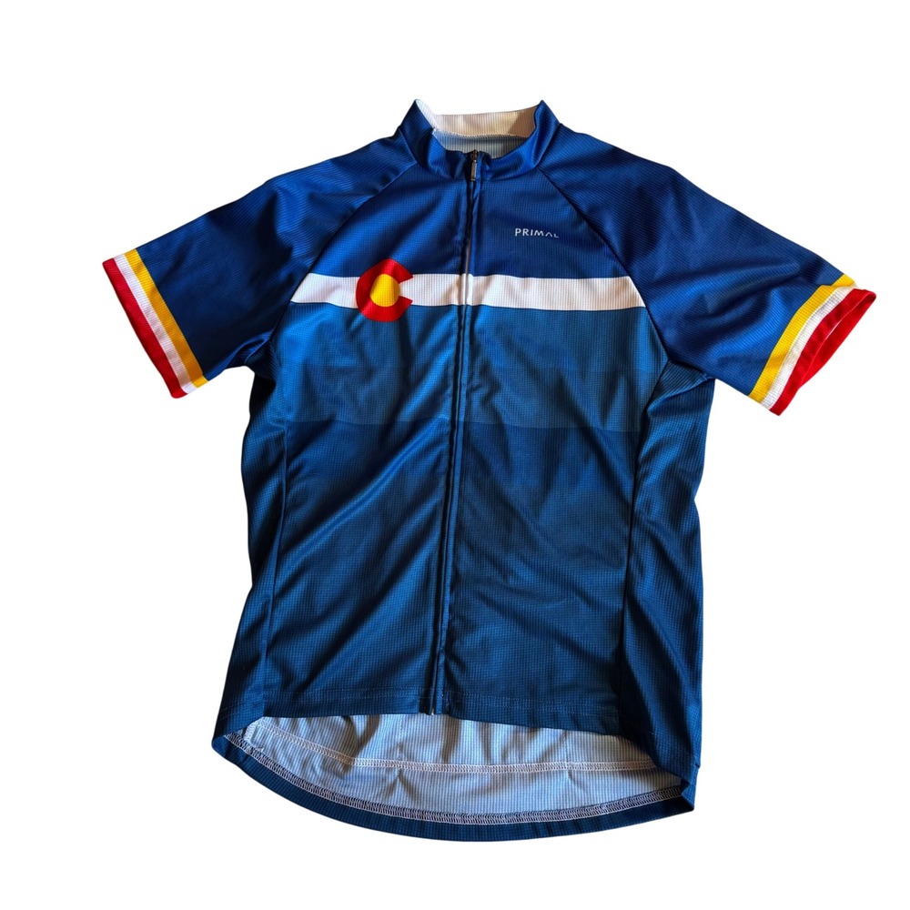 Primal Wear Colorado State Flag Cycling Jersey Womens XL Blue Full Zip Bike